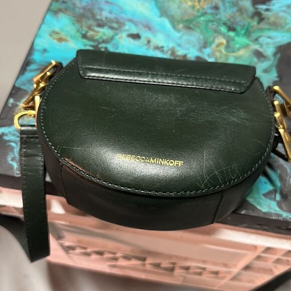 Rebecca Minkoff Forest Green Astor Saddle Leather Crossbody Bag - Picture 3 of 6